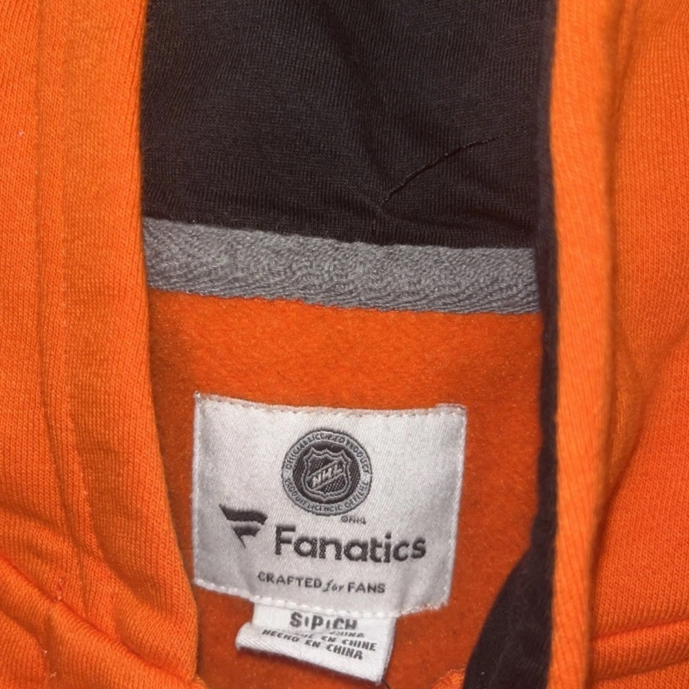 NEW Fanatics NHL Anaheim Ducks black hoodie sweatshirt size mens Small B43 Lace - Picture 4 of 8